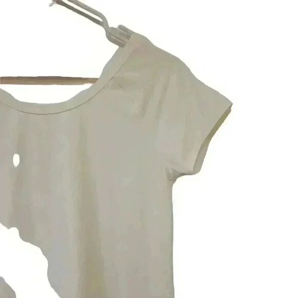 IFIT Women's Ivory Poly/Tencel Short Sleeve V-Back Slit Back T-shirt - Picture 3 of 11